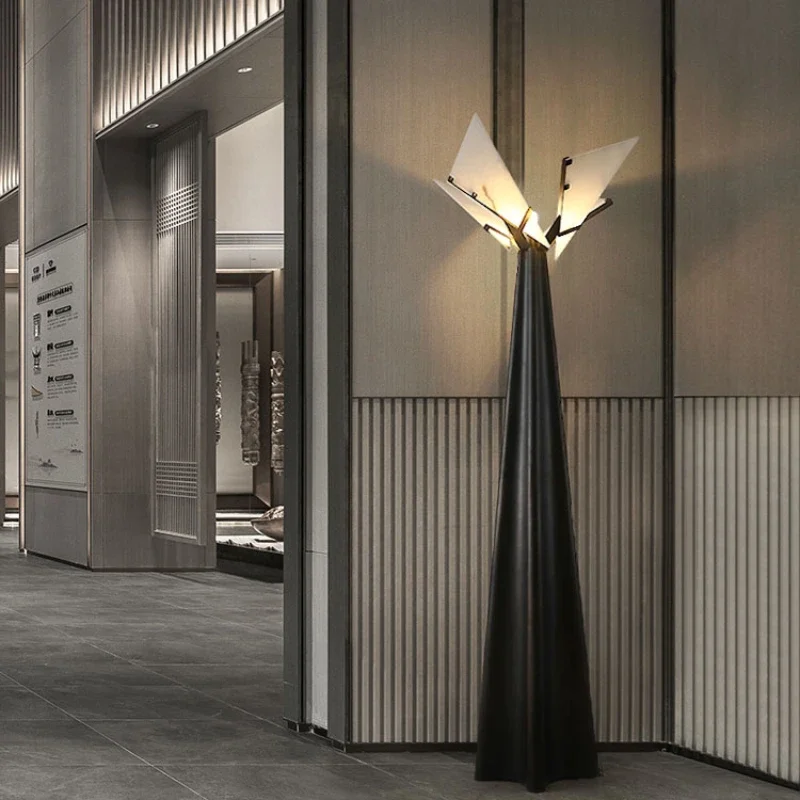 Postmodern marble luxury sales office model room lobby floor lamp living room hotel high-end atmosphere