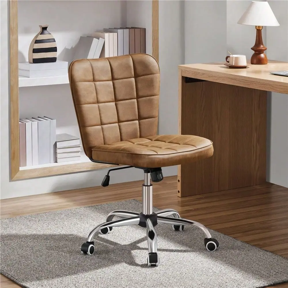 

gaming chair ergonomic chair 1PC Modern Tufted Armless Office Desk Vanity Chair 360 Swivel Rolling Height Adjustable Ergonomic B