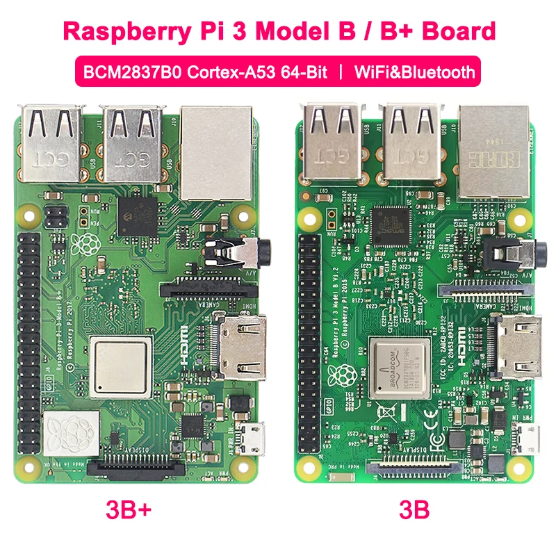

Raspberry Pi 3 Model B+ 1.4GHz 64-bit Quad-Core ARM Cortex-A53 CPU With WiFi&Bluetooth Optional For Raspberry Pi 3B+