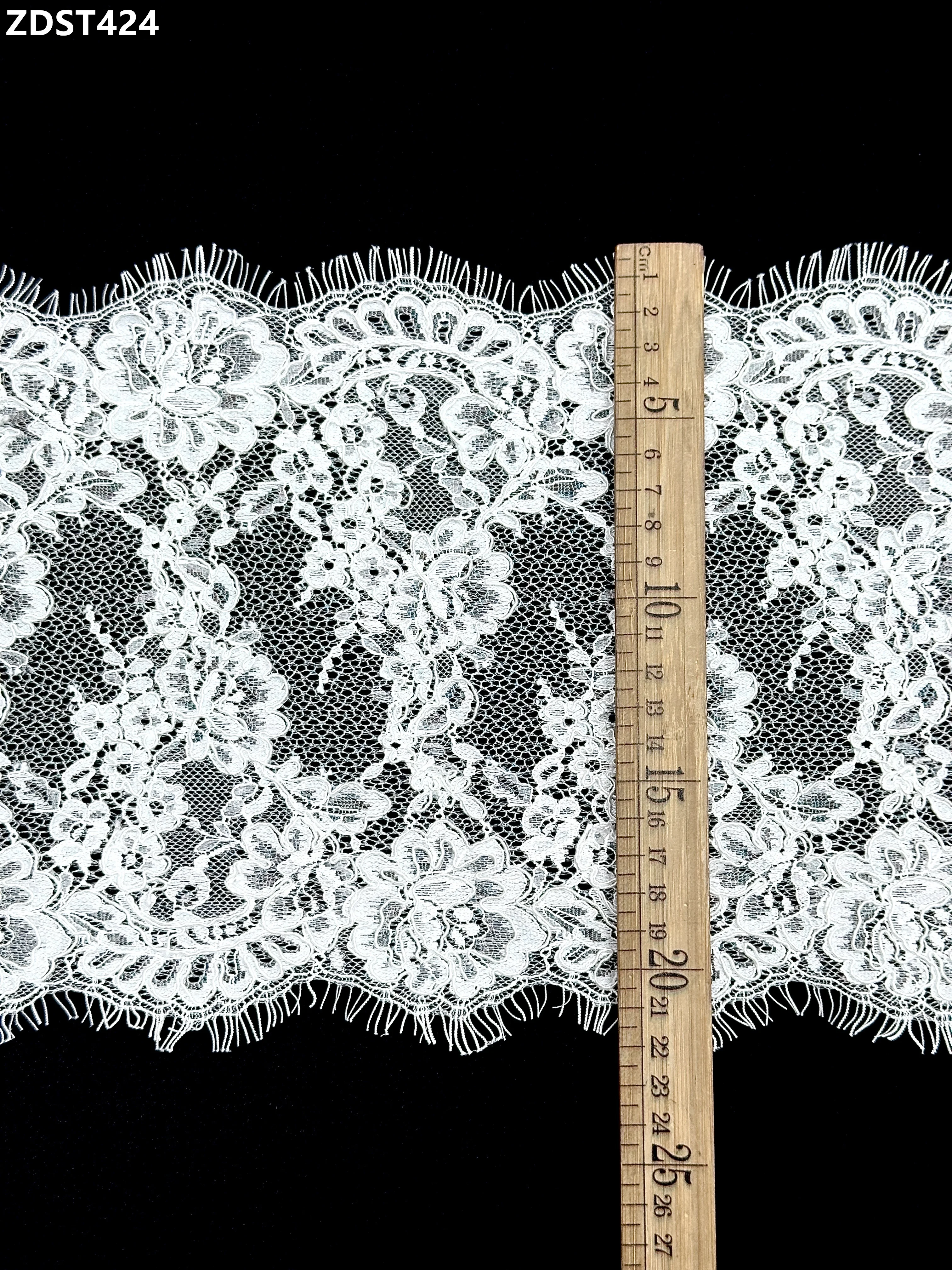 

Couture-Grade Lace Trim Romantic Bridal Lace Trim Sparkly Beaded Sheer Mesh Lace with Floral Patterns for Wedding Dress
