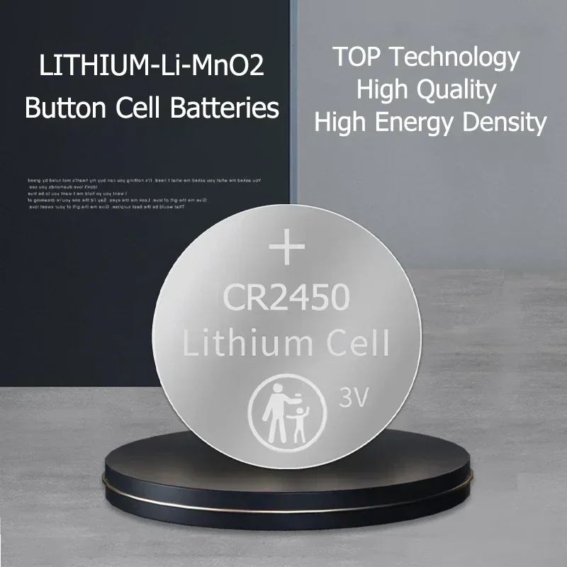 CR2450 Lithium Button Coin Cell Battery, 550mAh Capacidade, 3V, Relógio, Calculadora, Brinquedos, Carro, Remoto, 2-50Pcs