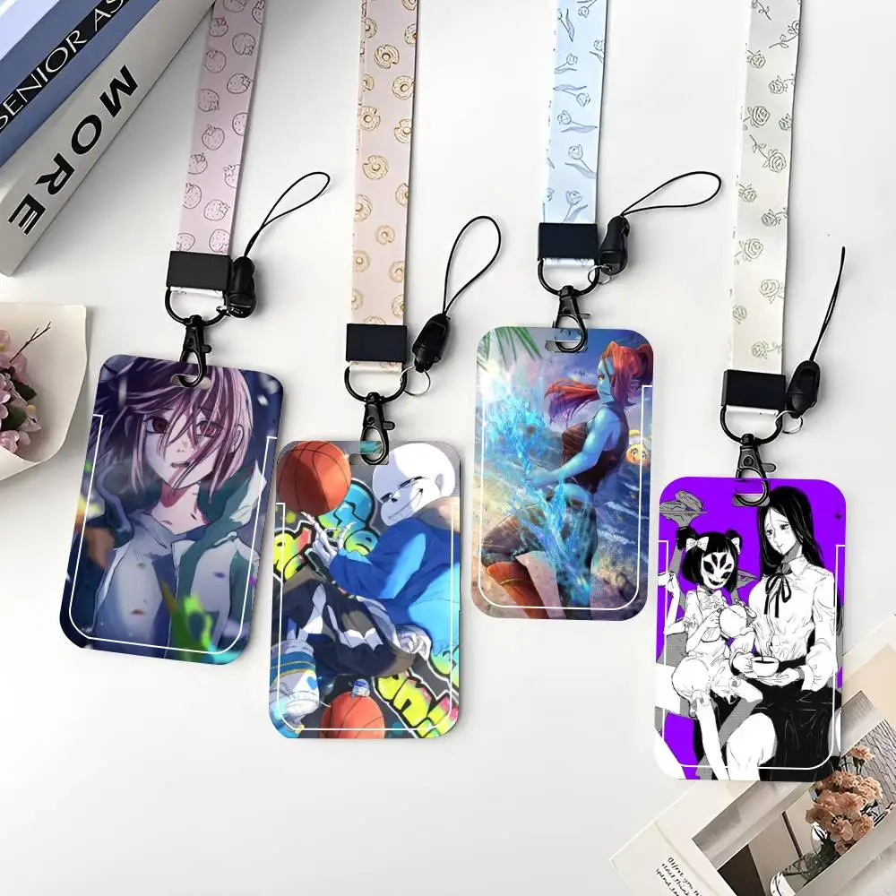 

Держатель для ID-карты с дизайном аниме из игры Undertale, шейный ремешок-подвеска, держатель для бейджа, шнурок-брелок, чехол для рабочего пропуска, подарок