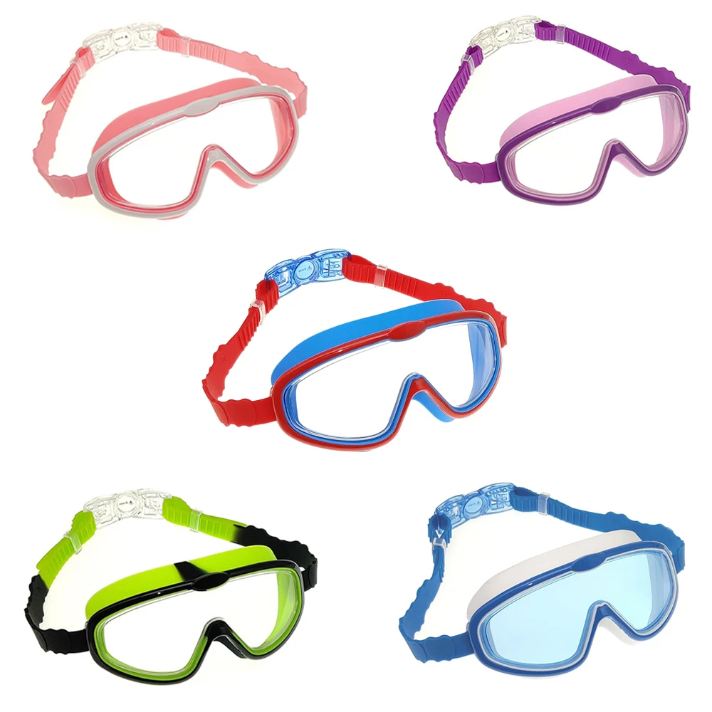 

Waterproof Silicone Swimming Goggles for Kids Big Frame HD Swim Glasses, Anti-Fog Eyewear Swim Accessories