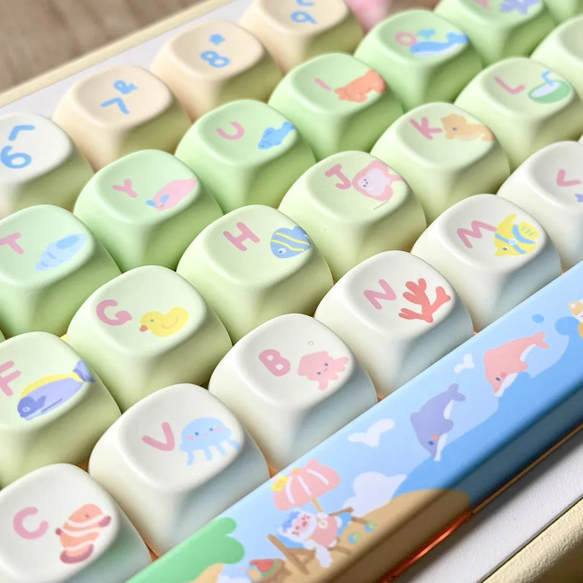 

Праздничные колпачки для клавиш MOA, набор клавишных колпачков, подарок, 136-клавишный PBT, милый синий, персонализированный колпачок для клавиатуры, колпачок для клавиш с профилем MOA для механической клавиатуры