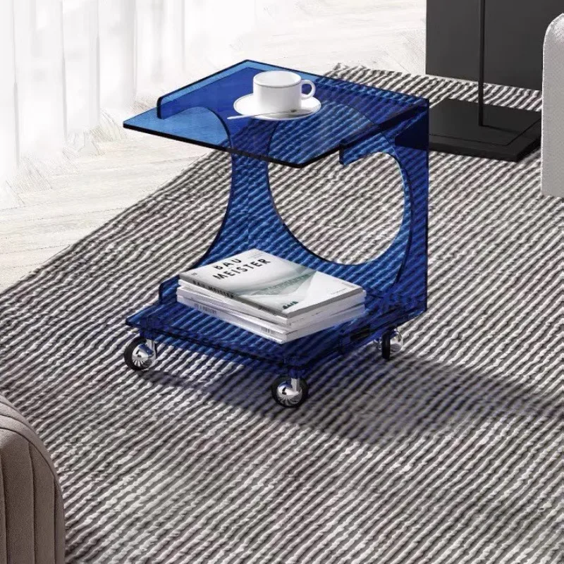 

Nordic simple acrylic with wheels, small coffee table, bedside table, tea cart photo props, a few corners on the side