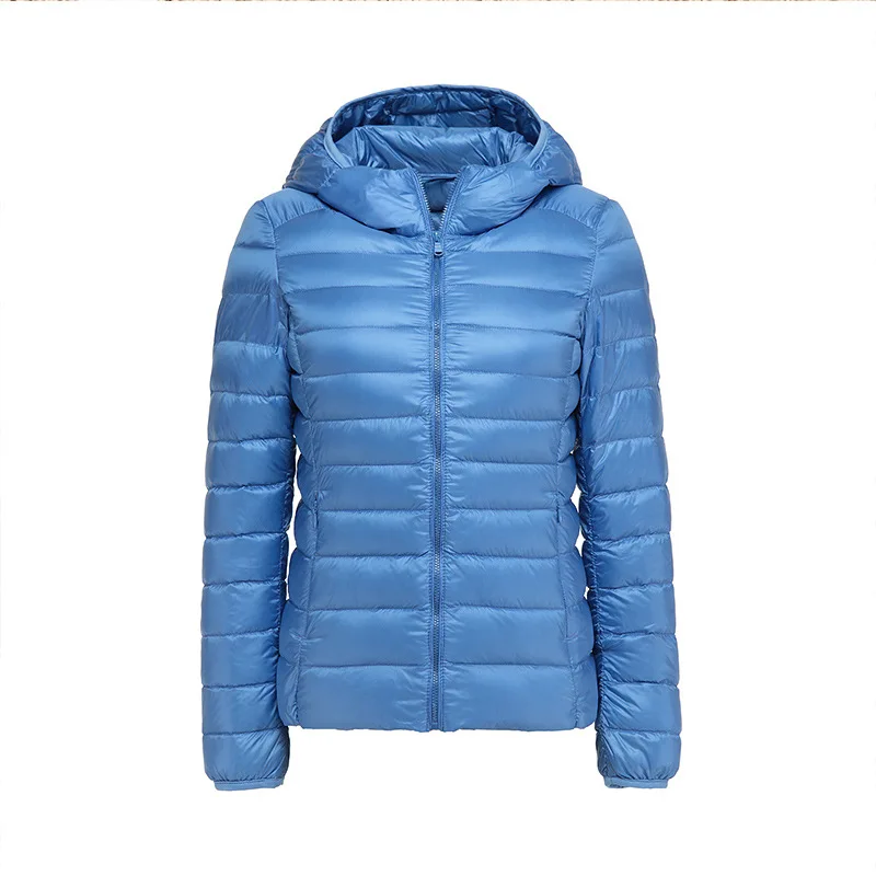 Women's Lightweight Water-Resistant Packable Hooded Jackets Autumn Winter Warm Female Down Coats