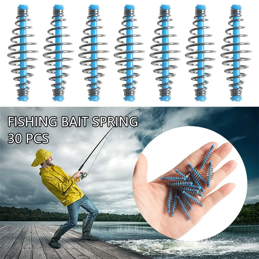 30pcs/Set Fishing Bait Spring Lure Inline Hanging Tackle Stainless Steel Feeder