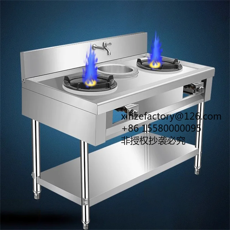 Factory Direct 2026 Top RatedStainless Steel Fierce Fire Stove Commercial Gas Stove with Flameout Protection Restaurant Cooking