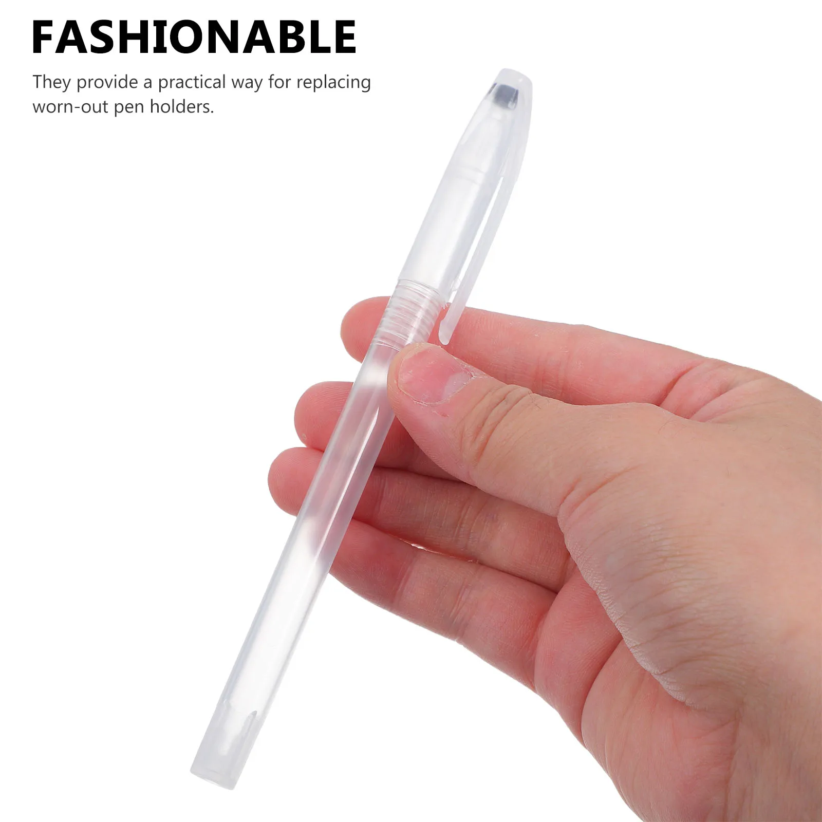 

50Pcs Clear Plastic Pen Shells Transparent Empty Tubes Smooth Writing Experience for Students Office Supplies Empty Pen-Holders