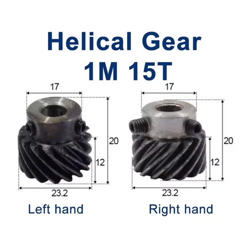 Imagen 2 del producto 1 unidad 1Mod 15 dientes 1M 15T Motor de engranaje helicoidal izquierdo y derecho engranaje entrelazado 45 grados engranajes helicoidales zurdos agujero de 8/10mm