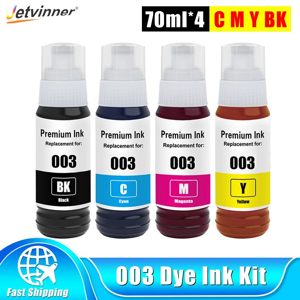 003 Dye Ink Refill Dye Ink Kit Refill Compatible The Ink Bottle For Epson  L1110 L1210 L1216 L1250 L1256 L3100 L3101 L3106 L3110