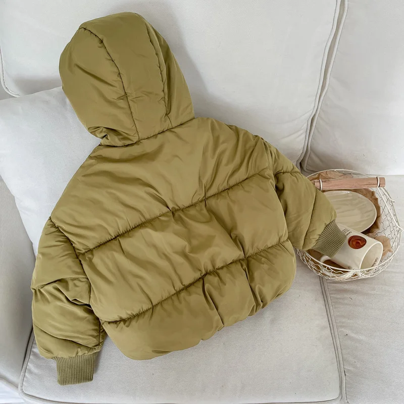 Winter Warm Down Jacket Boys Girls Thick Hooded Cotton Coat Children Clothing 3-8 Years Fashion Kids Parka Snowsuit Outerwear