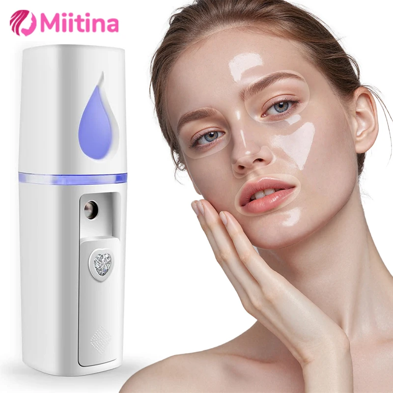 

Humidifier Nano Mister Facial Steamer Device Mini Portable Facial Cold Spray Skin Care Steamer Rechargeable Handy Moisturizing