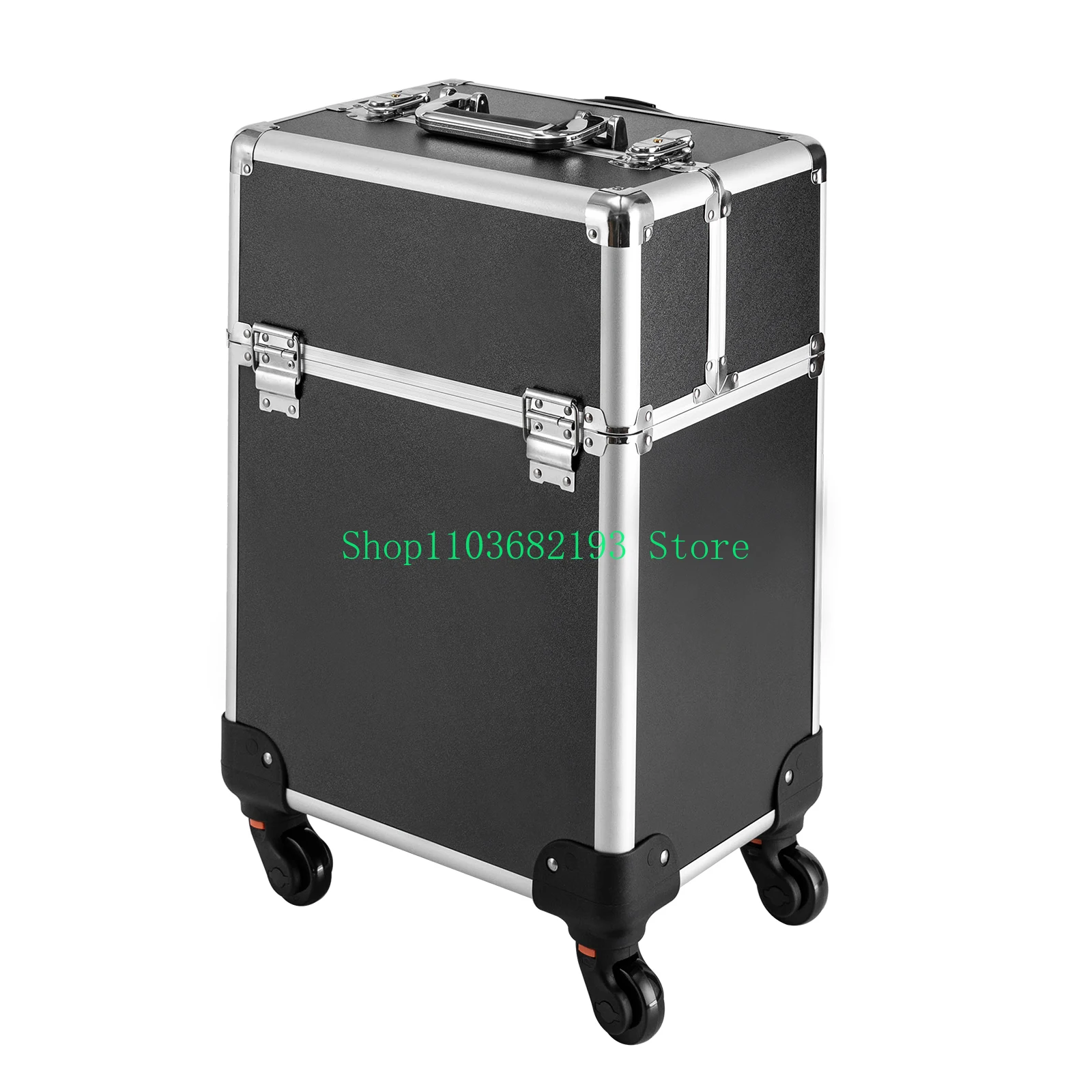 Professional Rolling Makeup Train Case Makeup Storage Organizer Cosmetic Trolley 4 Tray With Slide Rail Salon Barber Trunk Box