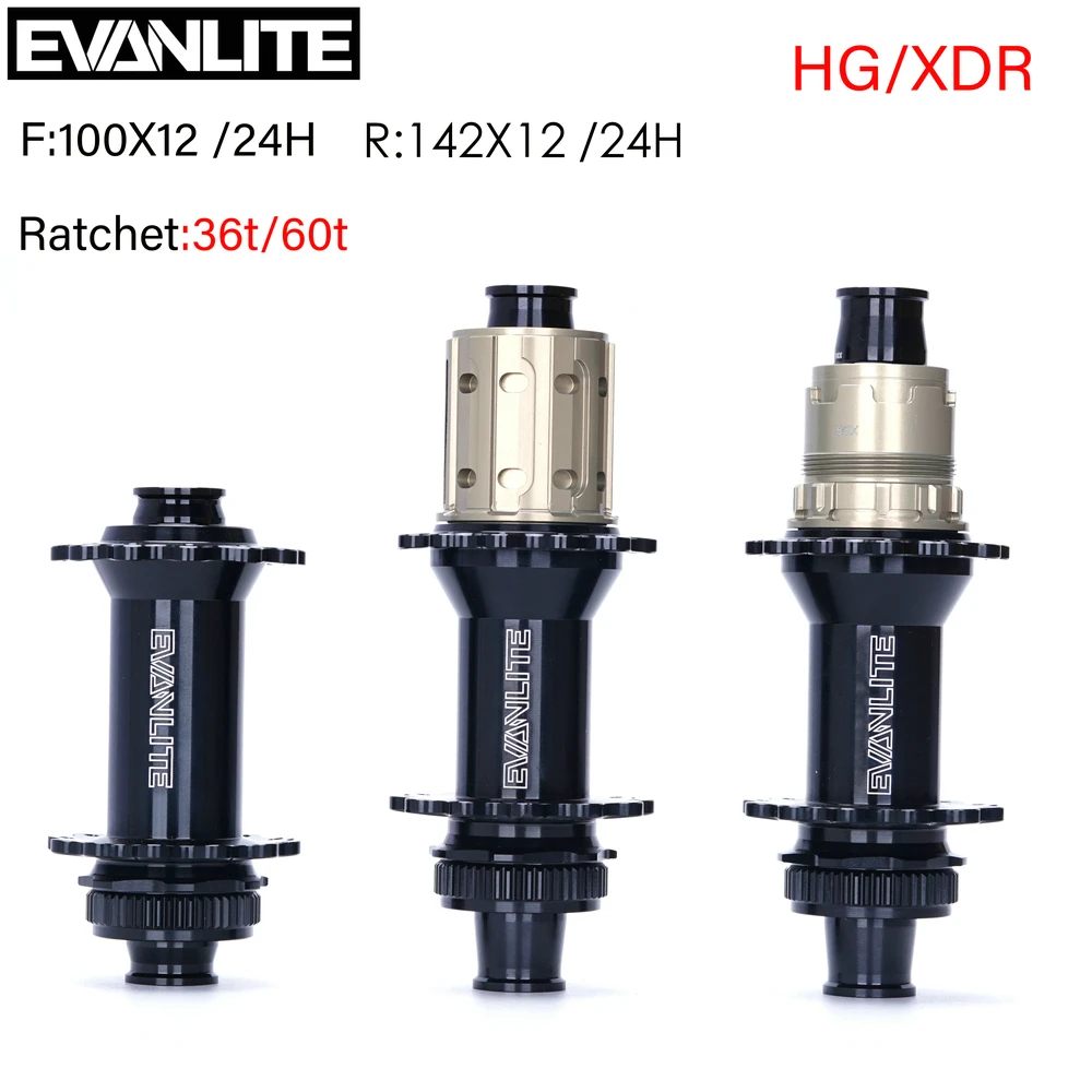 EVANLITE Road Bicycle hub  24 Holes Center Lock Disc J Bend Road Hubs  Bike Ratchet 36T For Shimano HG XDR 100x12 142x12