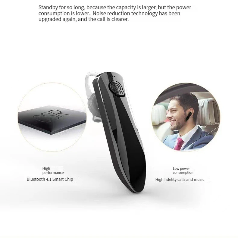 696 Bezprzewodowy zestaw słuchawkowy Bluetooth do samochodu Słuchawki douszne z długim czasem czuwania Mini zestaw głośnomówiący z mikrofonem Zestaw słuchawkowy z niebieskim zębem