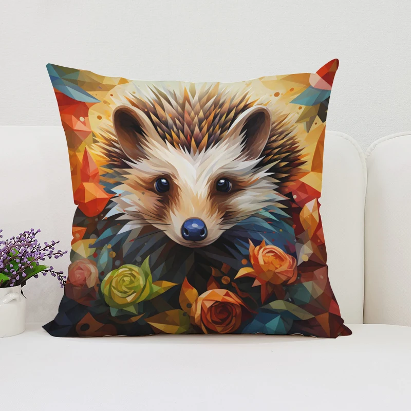 Cushion Covers for Decorative Cushions Cute Hedgehogs Cover for Pillow Cases 45x45 Bed Pillowcases Home Decor Pillowcase 40x40