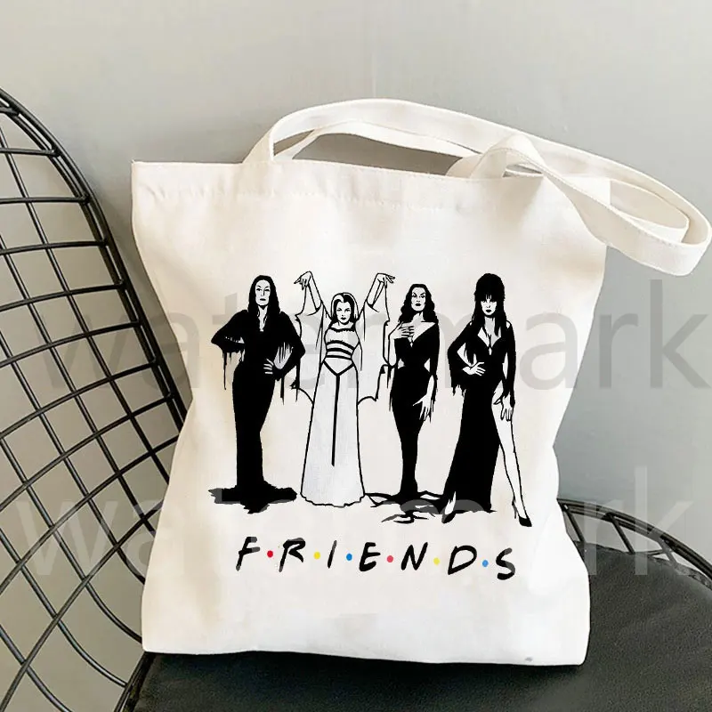 Halloween Gift Bag Bolso Queens of Evil MORTICIA ADDAMS BAG Tote Bag Eco Shopping Bag  Canvas Tote Bag Casual Supermarket Bag