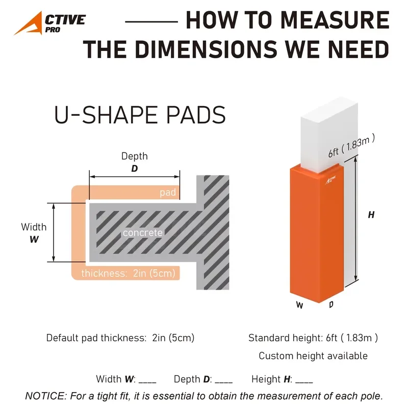 U Shaped Safety Column Pads Professional Gymnasium Basketball Court Protection Cushion Heavy Duty Corner Guard for Sports