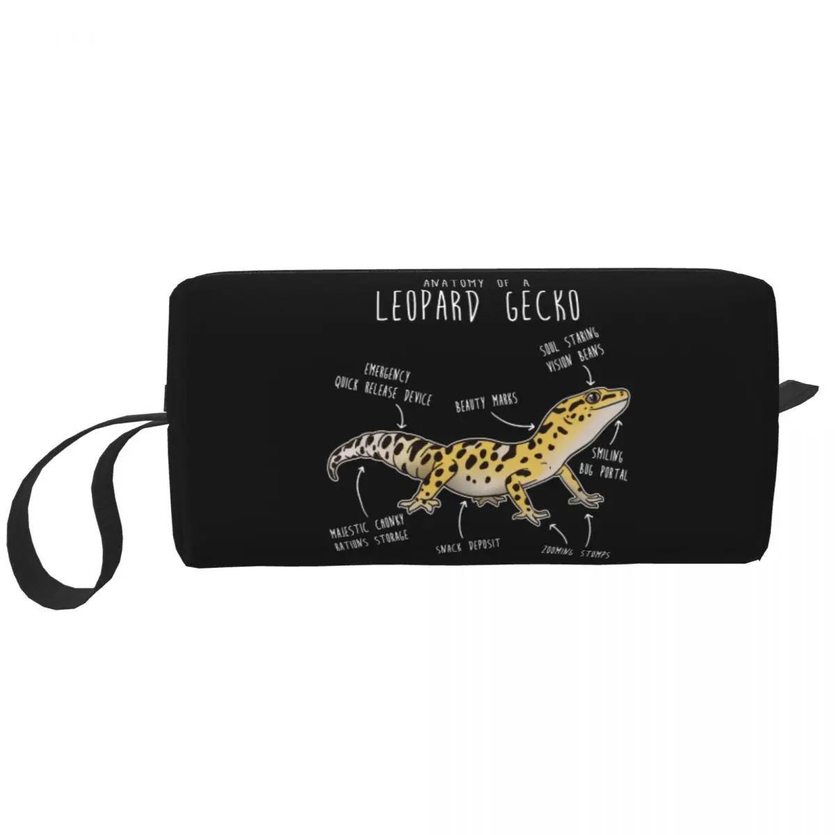 Custom Anatomy Of A Leopard Gecko Makeup Bag Women Travel Cosmetic Organizer Fashion Storage Toiletry Bags