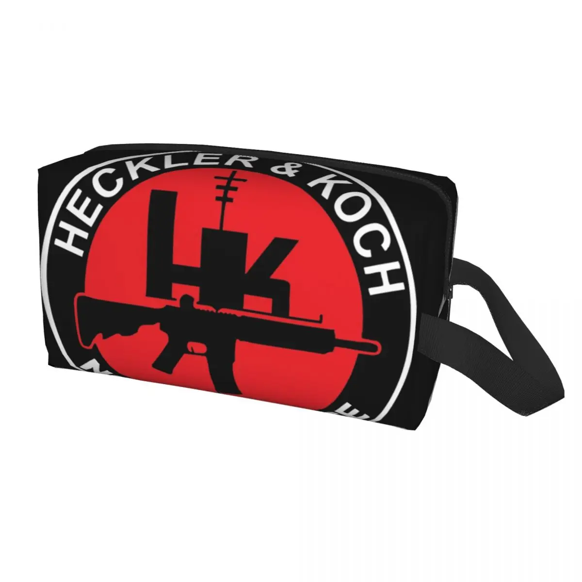 HK Firearms Heckler And Koch Logo Makeup Bag for Women Travel Cosmetic Organizer Fashion Storage Toiletry Bags