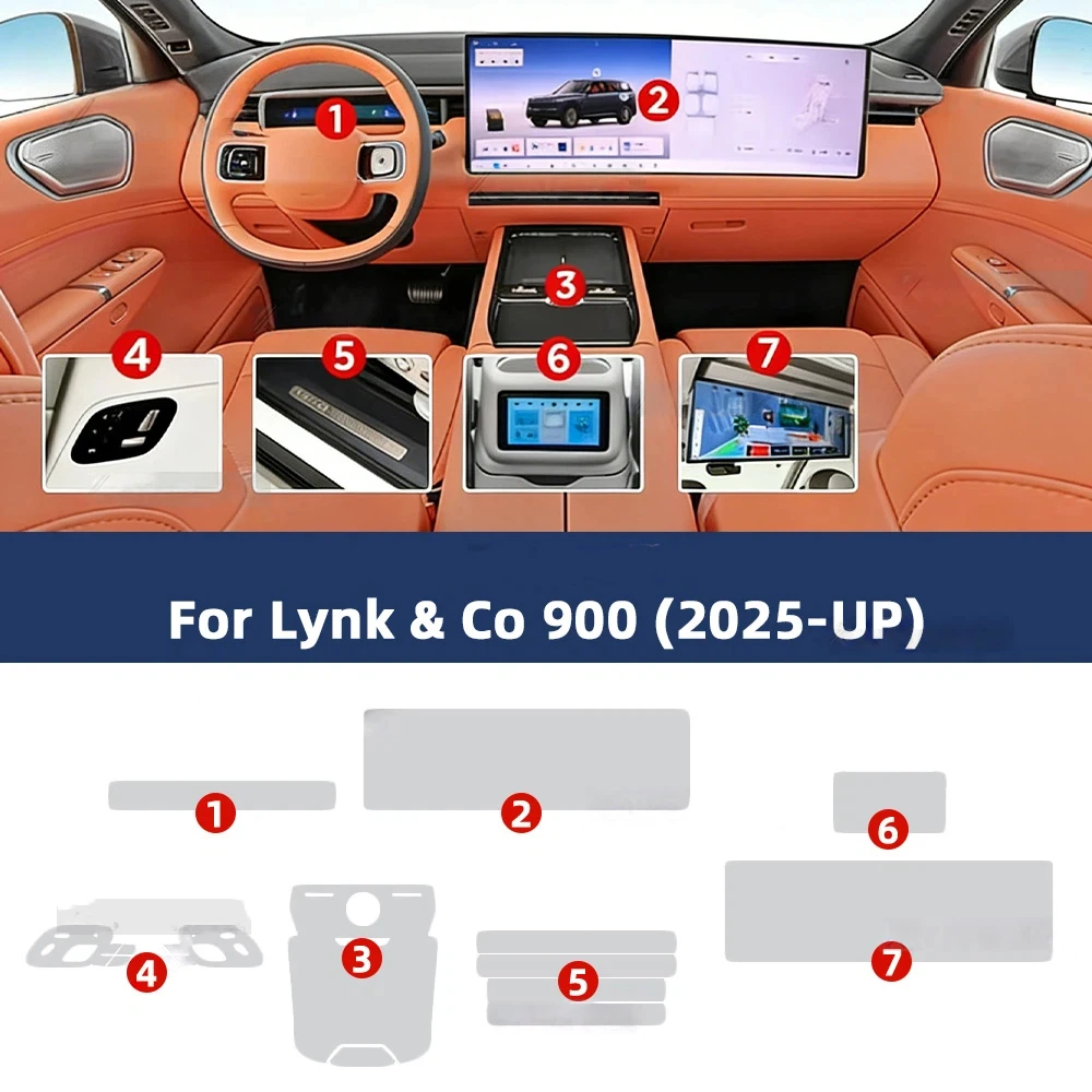 

For LYNK & CO 900 L946 2025 Anti-scratch Car Interior Center Console Media Dashboard GPS Navigation TPU Protective Film Sticker