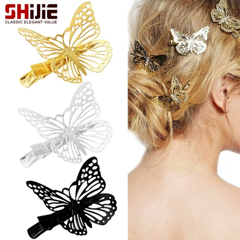 

Elegant Hollow Butterfly Hair Clip Cute Side Clip Hair Accessories for Women