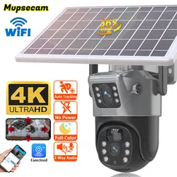 4k wifi Solar kamera Outdoor Ptz IP-Kamera mit Solar panel Akku aufladen 8mp CCTV Video überwachungs kameras Auto Tracking