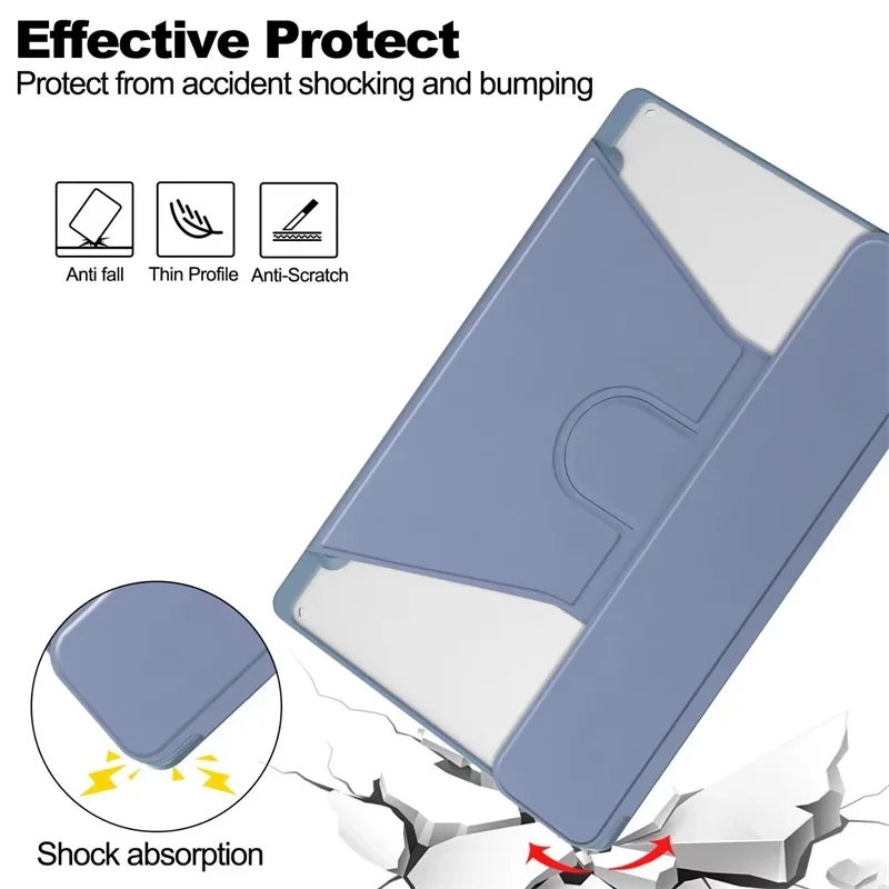 Tablet Case For Samsung Galaxy Tab A8 10.5 2021 Smart Leather Cover Auto Wake Sleep Pencil Holder Transparent Back Shell