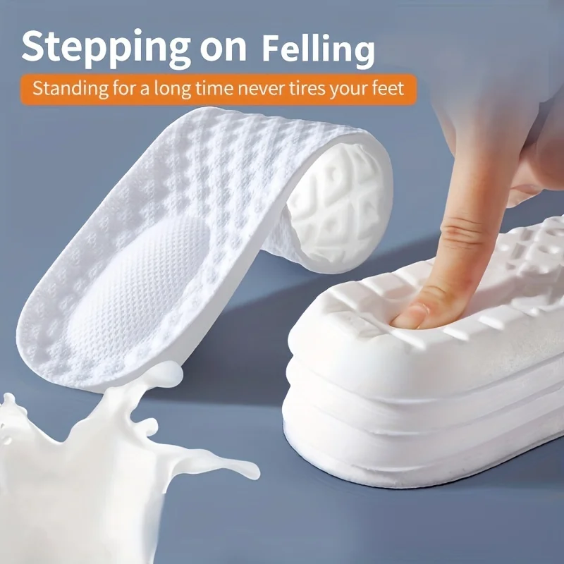 1 Pair 4D Sports Insoles TPU Latex Memory Foam Insoles for Men's Soft Foot Support Shoe Pads Breathable  Sport Insole Feet Care