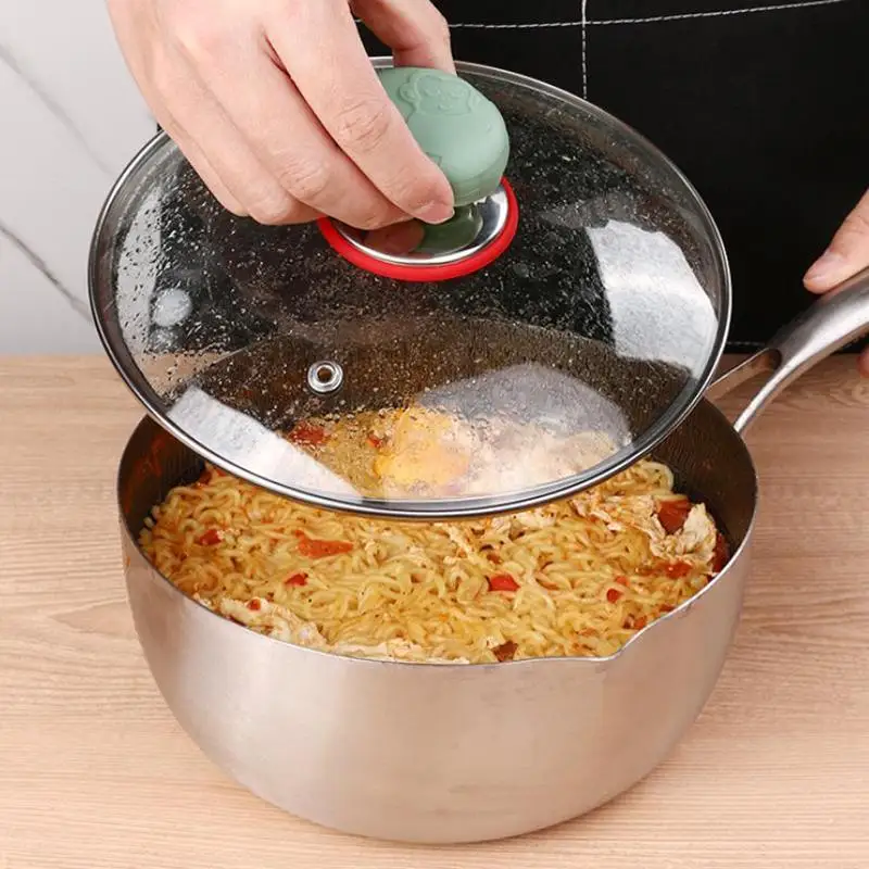 【HG】3Pcs Heat Resistant Pot Pan Lids Hat Cookware Universal Kitchen Silicone Knob Lifting Handle Cover Home Water Bottle Lids