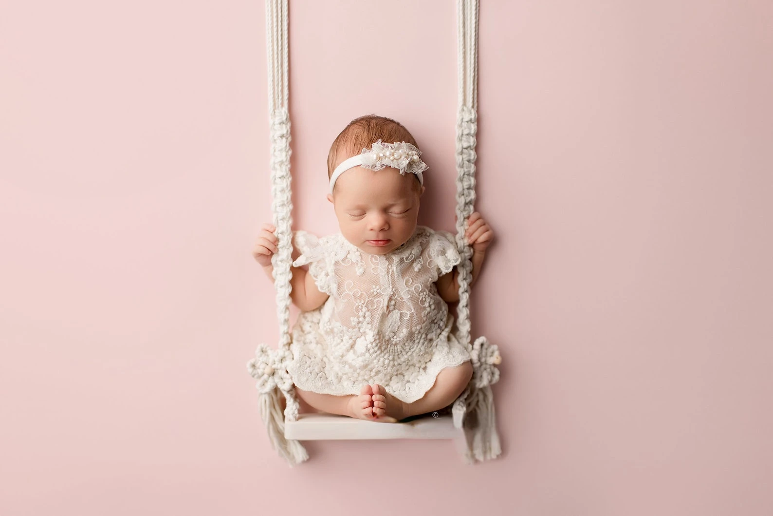 Vintage Wooden Prop Macrame Swing for Newborn Photography Props Babies Infants Photo Shooting Chair Pod Accessories Fotografia