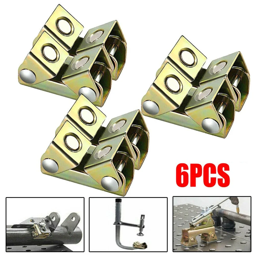 6Pcs V-Type Magnetic Welding Clamp Fixture Adjustable Magnet V-Pads For Door Casement Tools Hand Tools Metal Working Accessories