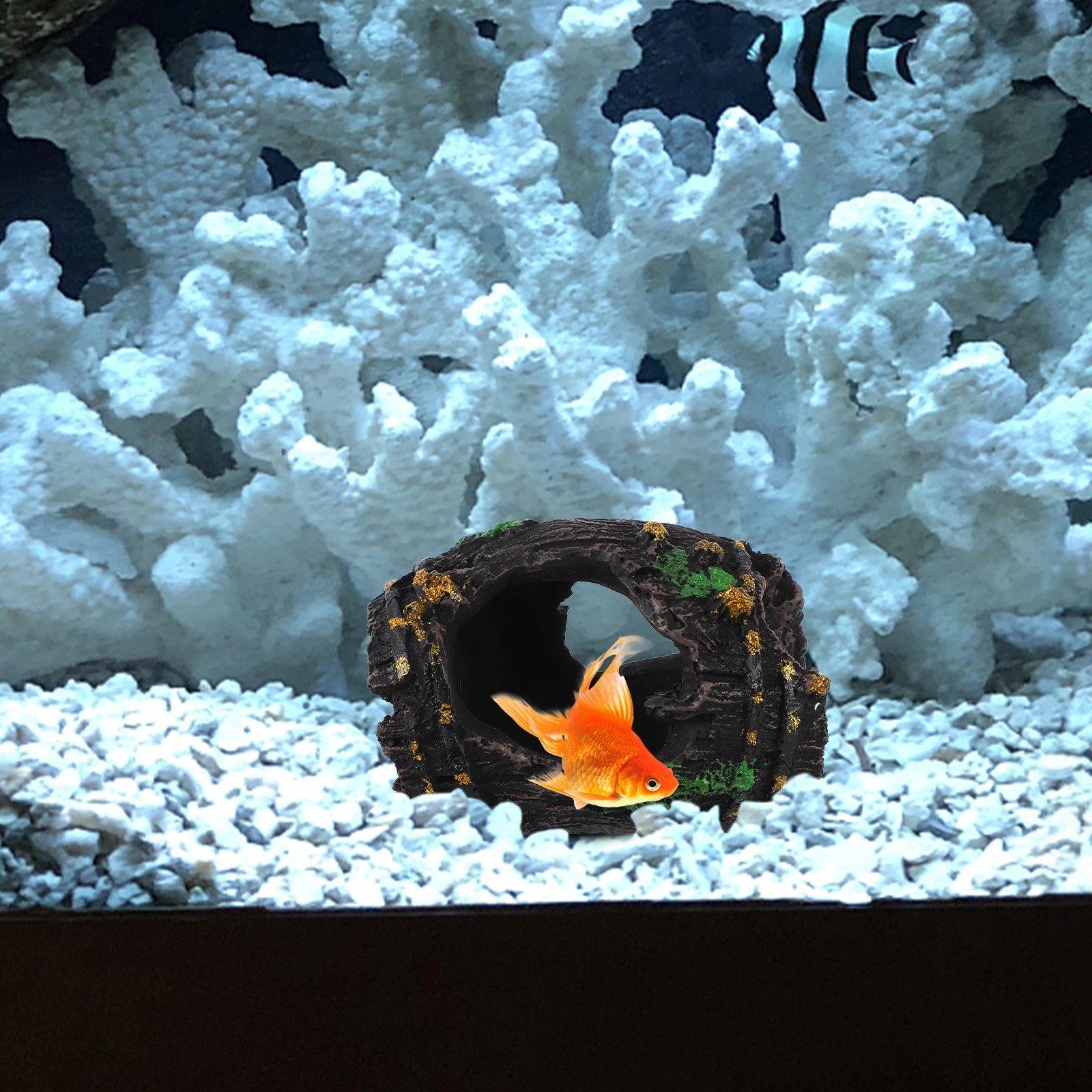 

Fish Tank Decor Resin Wine Bucket Cave Shelter Simple Compact Lightweight Aquarium Scenery Shrimp Breeding Place Hiding House