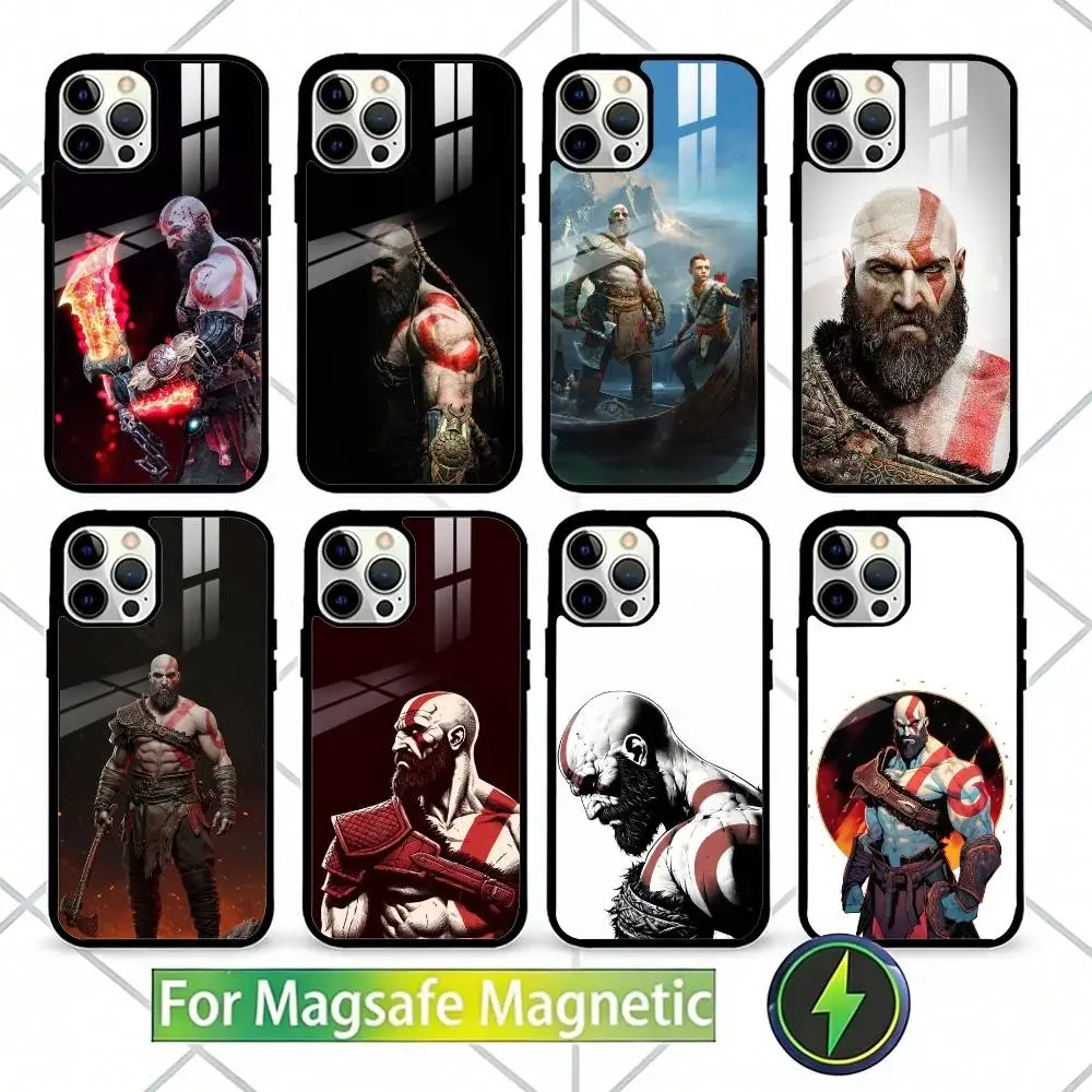 

Game G-God of W-War K-Kratos Phone Case For iPhone17,16,15,14,13 Plus,Pro Max Magnetic For Magsafe Wireless Charging