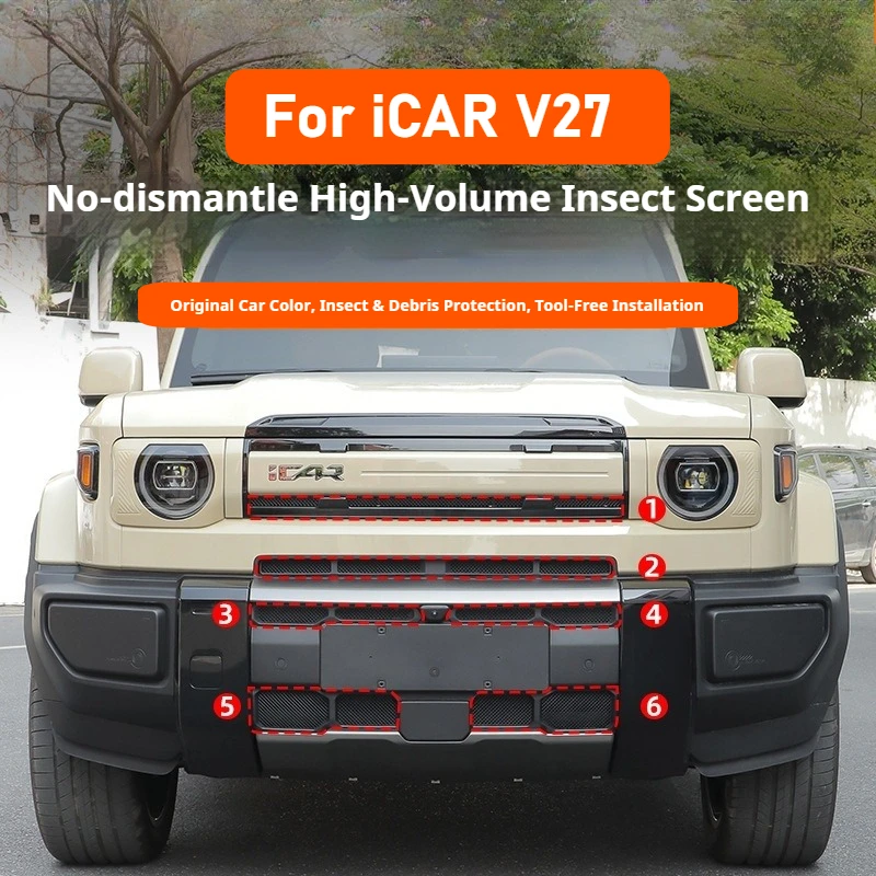 For Chery ICAUR V27 ICAR V27 Car Integrated Injection Molding with High Air Volume and No Disassembly Required Insect Screen