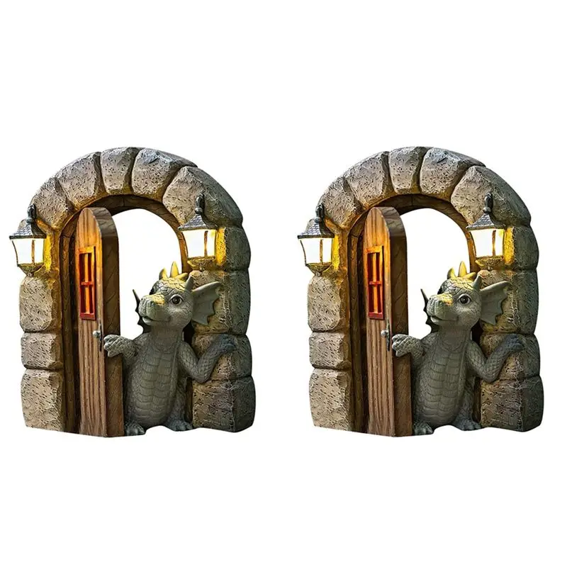 

ABKL-2PCS Small Dragon Beautiful Yard Dragon Sculpture Resin Dragon Sculpture Garden Ornament W111