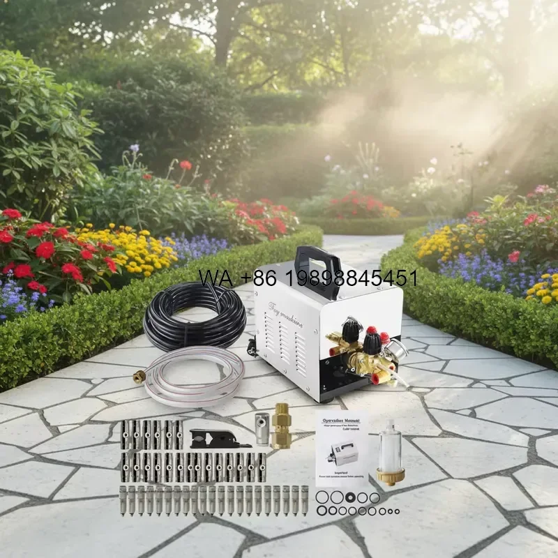 Wmwmnu Outdoor Misting Cooling System Water Spray Fog with Digital Timer for Garden Irrigation 1L/min