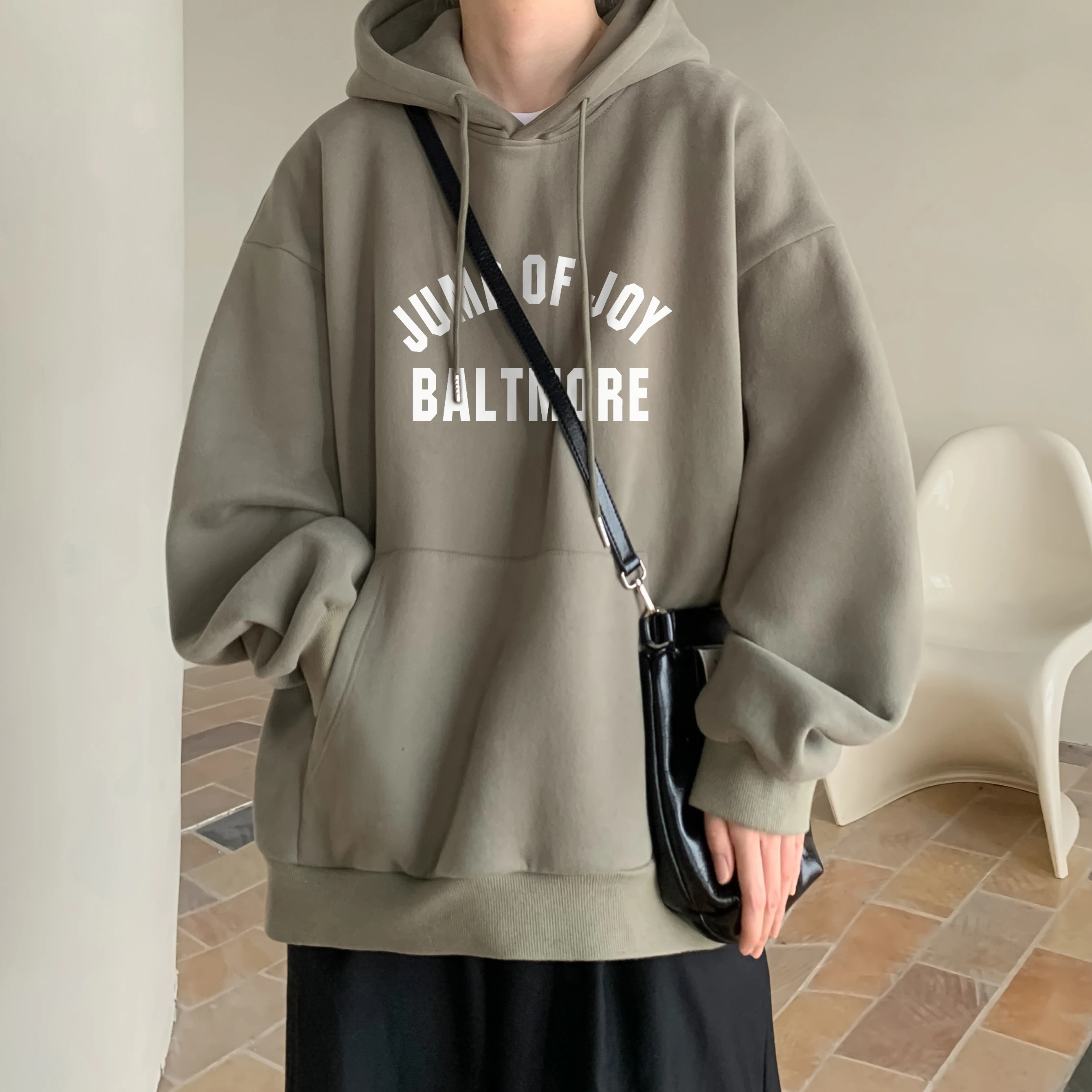 

Мужская толстовка в стиле ретро-американо, весенне-осенняя, свободного кроя, с принтом, повседневная, модная, больших размеров, молодежная, весенне-осенняя толстовка