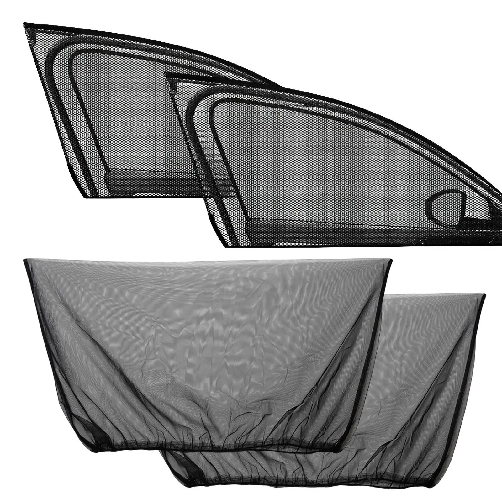 Car Sunshade Curtains Repellent SUV Mosquito Mesh Net Sunshade Universal Side Window Shades Protection for Auto Accessories
