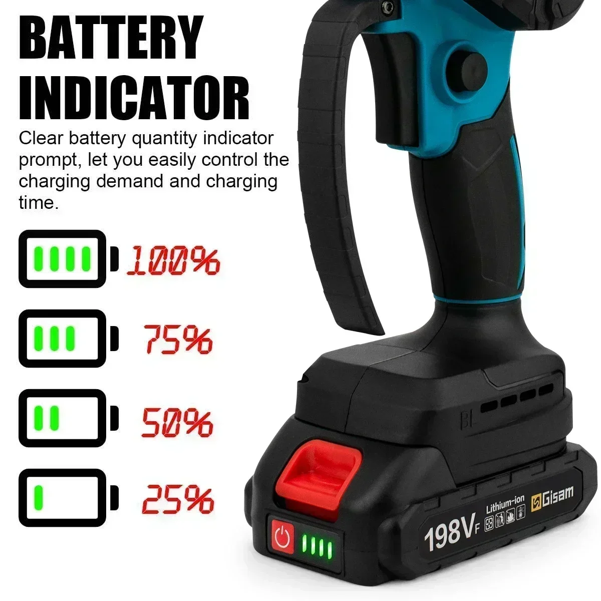 GΣ 3000 W bürstenlose 6-Zoll-Elektrosäge, kabellos, wiederaufladbar, Astsäge, Holzbearbeitung, Gartenkettensäge für Makita 18 V Akku