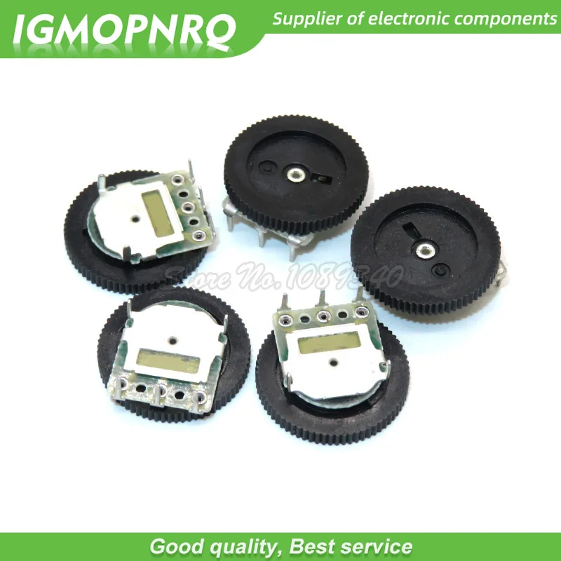 10pcs Dial Potentiometer B102 B103 B203 B503 B1K B10K B20K B50K 3Pin/5Pin 16*2mm Double Gear tuning potentiometer IGMOPNRQ