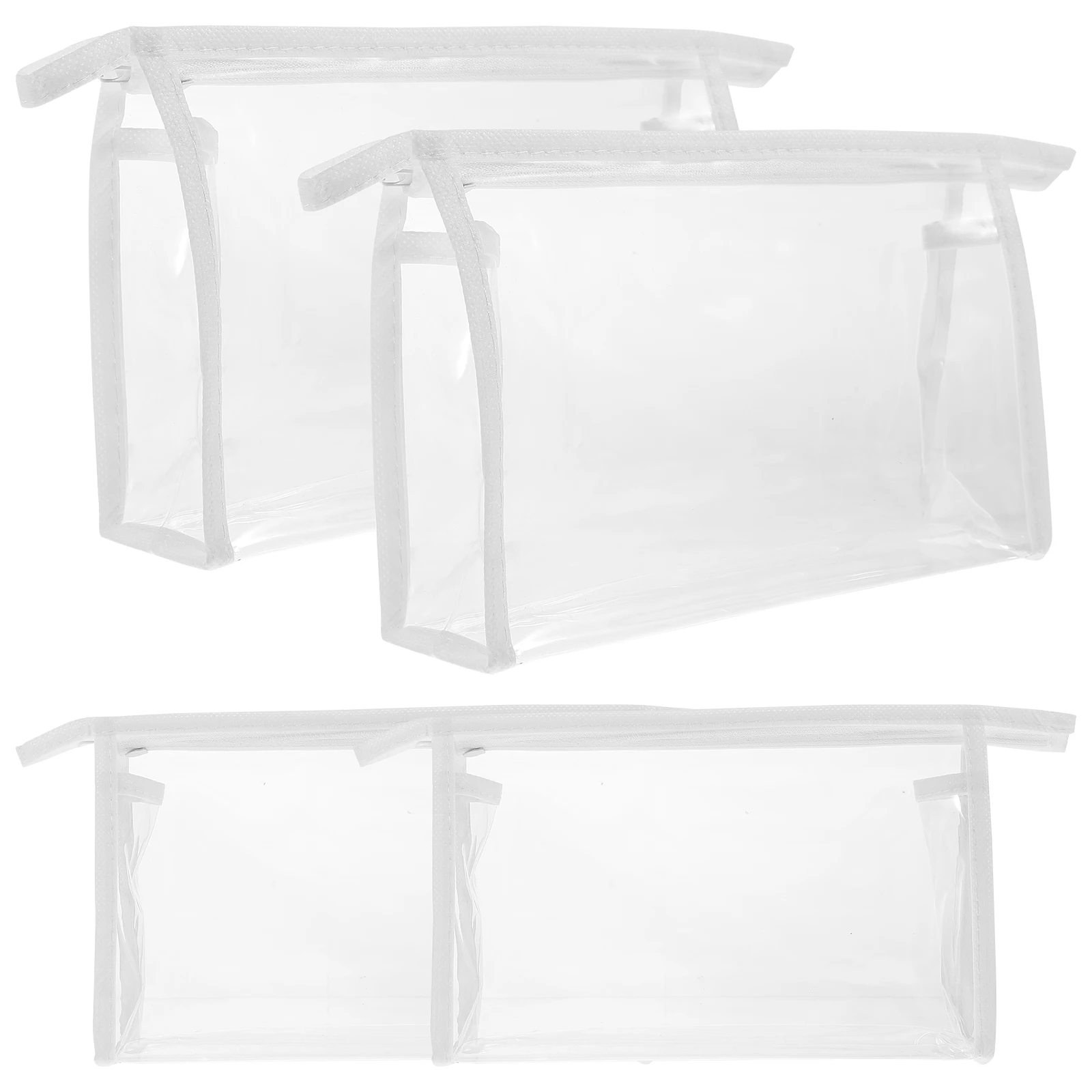

4pcs PVC Wash Bag Portable Toiletry Travel Storage Box Large Organizer Makeup Skincare Bag Pouch Handheld