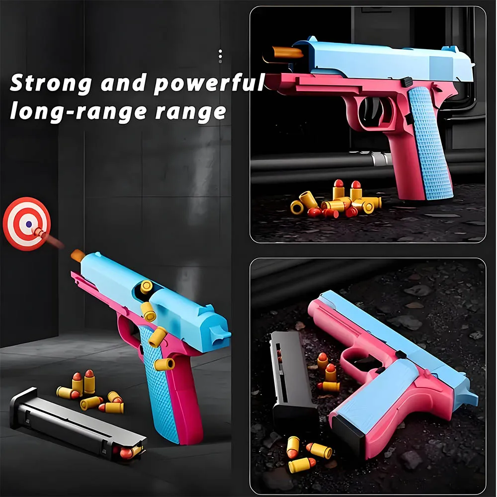 Fidget Gun Pistol Stress Shot Toy Gun For Kids Boy Automatic Shell Ejection Toy Guns Birthday Gift view 4