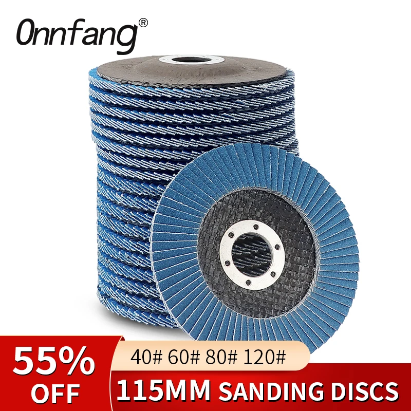 

4.5inch Quality Sanding Flap Discs 115MM Zirconia Polished Disc 40/60/80/120 Grit Grinding Wheels Blades for Angle Grinder