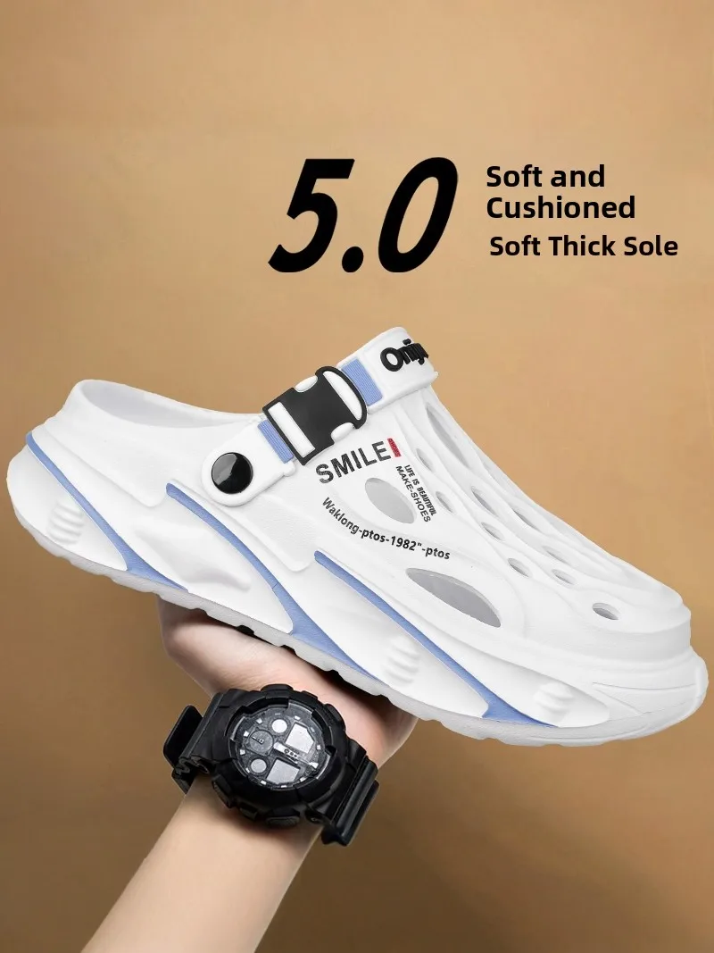 Casual Men's Sandals Summer Outdoor Wear Thick Bottom Anti-Slip Wear-Resistant Beach Sports Beach Casual Driving Two-Purpose ...