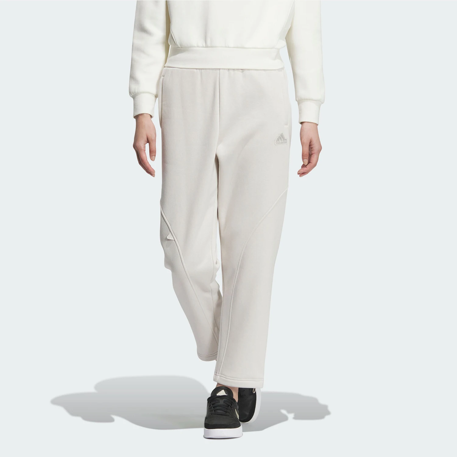 

Официальные оригинальные женские простые уличные свободные брюки Adidas FLEECE PNT JJ3570