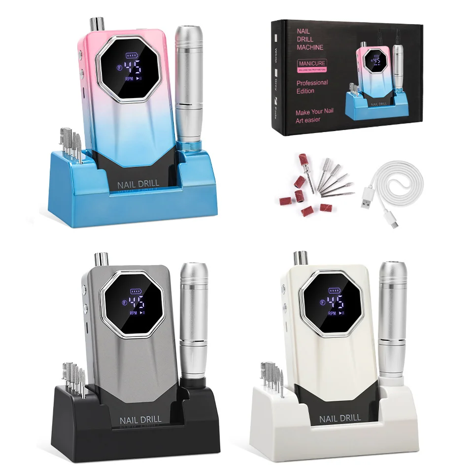 dianabeauty-45000rpm-プロ仕様充電式電動ネイルドリルマシン-ポータブルネイルファイル-アクリルジェルネイル除去用