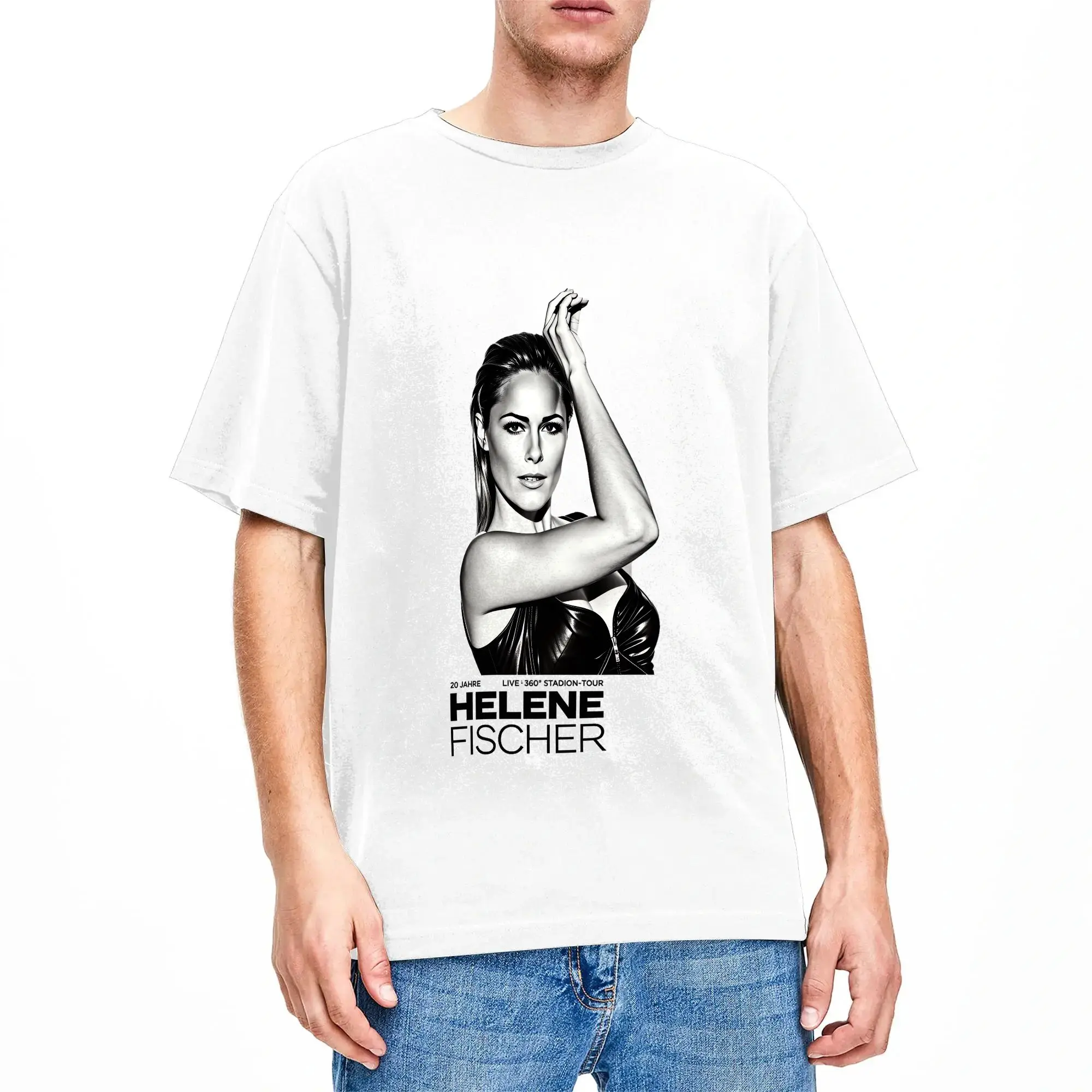 Vintage Helene Fischer 360° Tour Concert T-Shirt for Men Round Neck 100% Cotton T Shirts  Short Sleeve Tee Shirt Printed Clothes