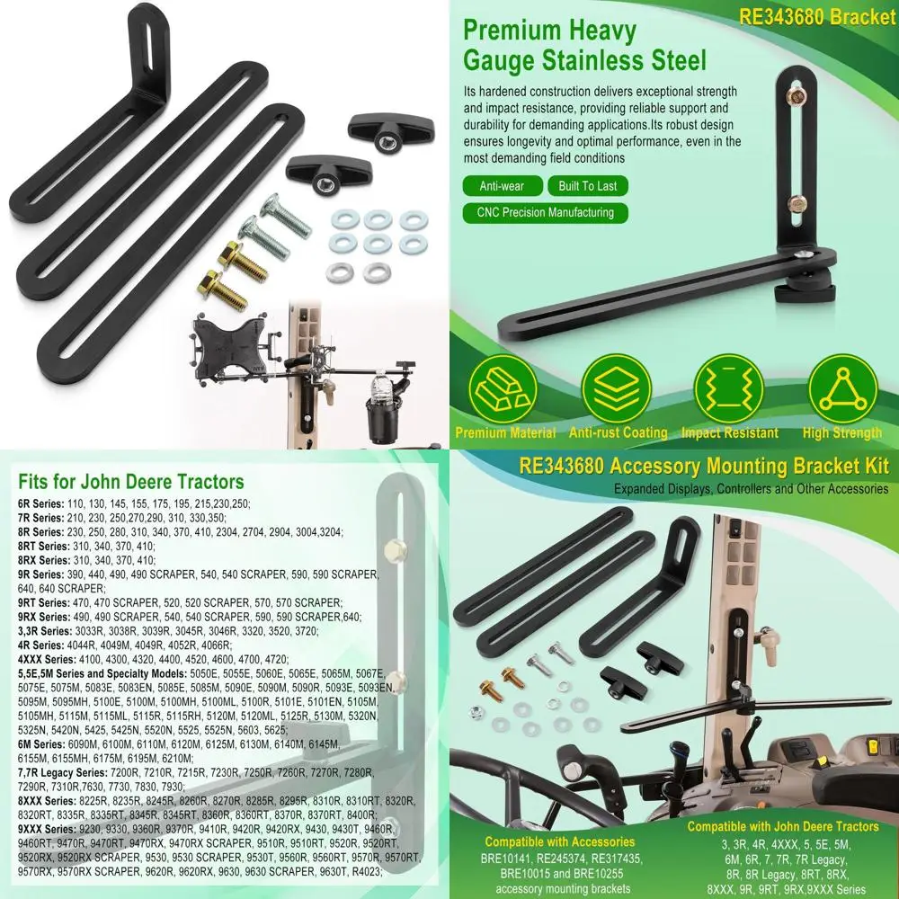 

Universal Mounting Bracket Kit for Tractor Models 6R, 7R, 8R, 8RT, 8RX, 9R, 9RT, 9RX and More